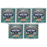5X Hammerite Satin Black Paint 250ml Tin Paint