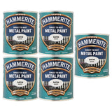 5X Hammerite Satin White Paint 750ml Tin Paint