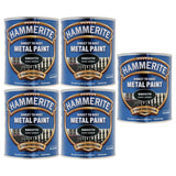 5X Hammerite Smooth Dark Green Paint 750ml Tin Paint