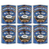 6X Hammerite Smooth White Paint 750ml Tin Paint