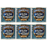 6X Hammerite Hammered Silver Paint 250ml Tin Paint