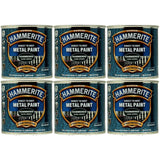 6X Hammerite Hammered Dark Green Paint 250ml Tin Paint