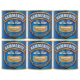 6X Hammerite Hammered Gold Paint 250ml Tin Paint