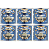 6X Hammerite Smooth Gold Paint 250ml Tin Paint