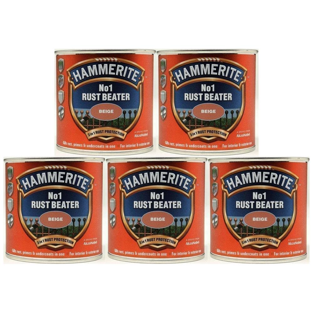 5X Hammerite No.1 Rustbeater Beige 250ml Rustbeater