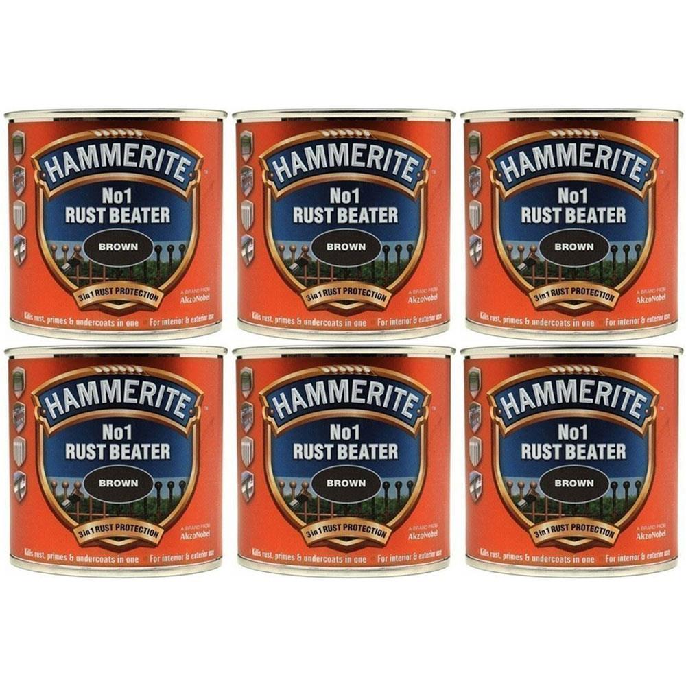 6X Hammerite No.1 Rustbeater Dark Brown 250ml Rustbeater