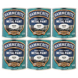 6X Hammerite Satin White Paint 750ml Tin Paint