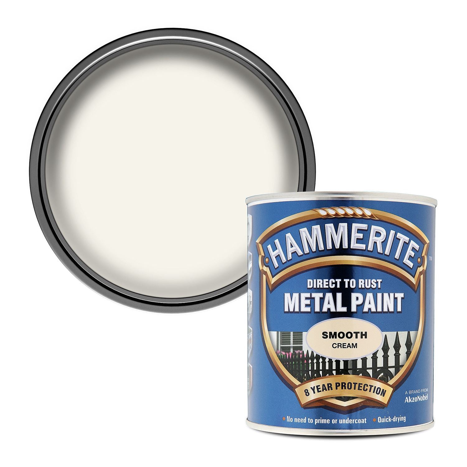 Hammerite Smooth Cream Paint 750ml Tin Paint