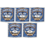 5X Hammerite Smooth White Paint 250ml Tin Paint