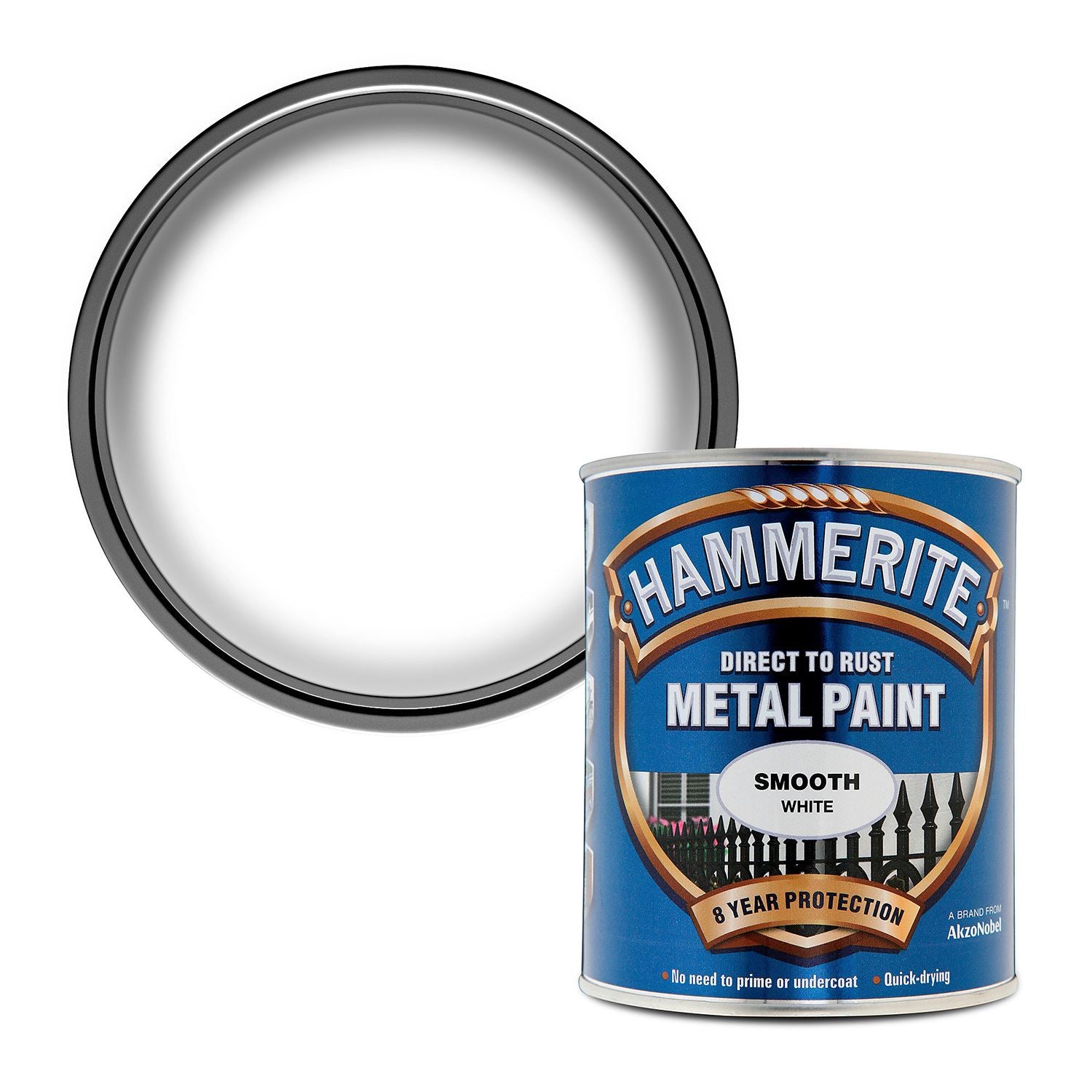 Hammerite Smooth White Paint 750ml Tin Paint