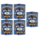 5X Hammerite Smooth White Paint 750ml Tin Paint