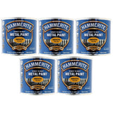 5X Hammerite Smooth Yellow Paint 250ml Tin Paint