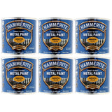 6X Hammerite Smooth Yellow Paint 250ml Tin Paint