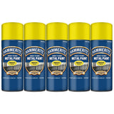 5X Hammerite Smooth Yellow Spray Paint 400ml Spray Paint