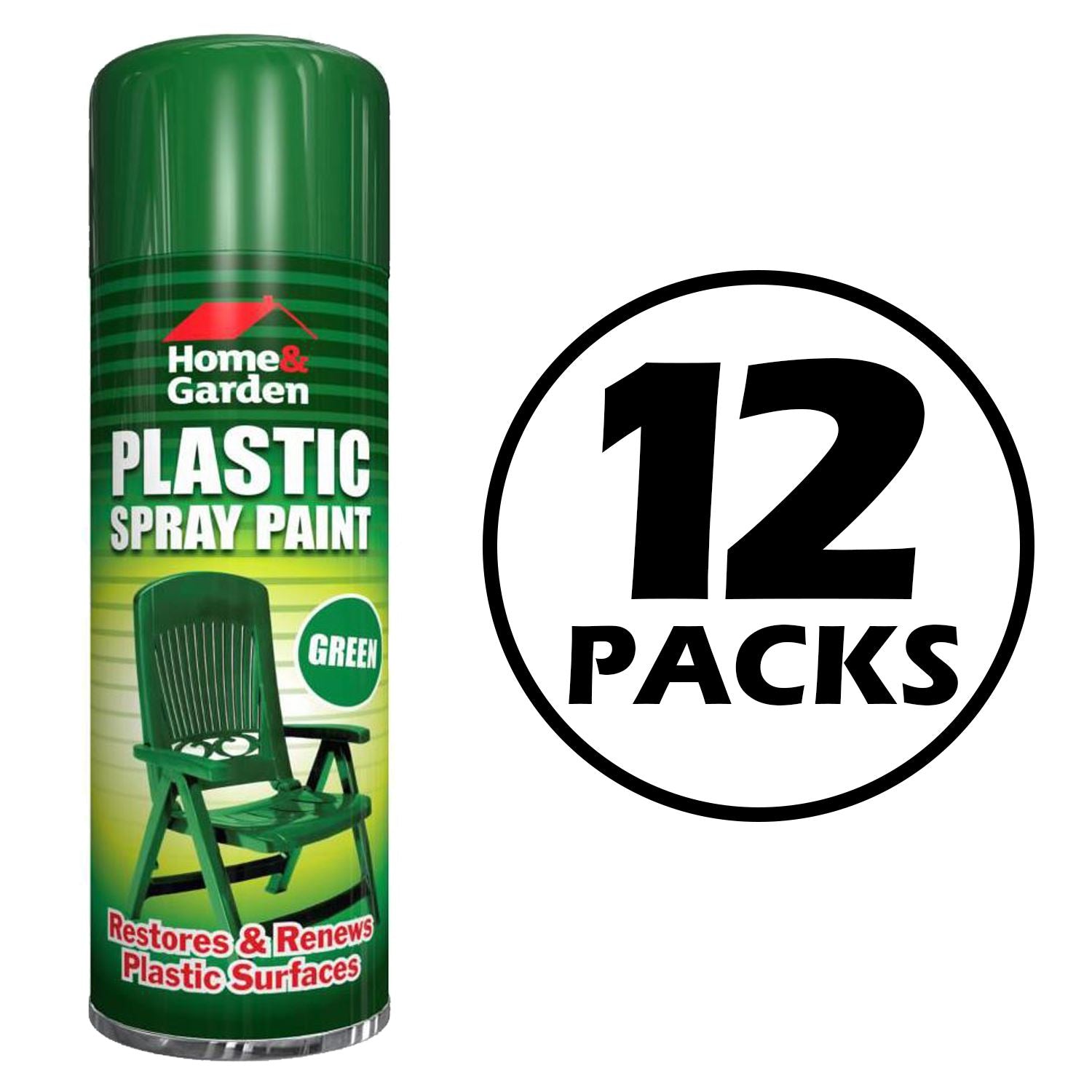 12X Home & Garden Plastic Green Spray Paint Home Garden 300ml Spray Paint