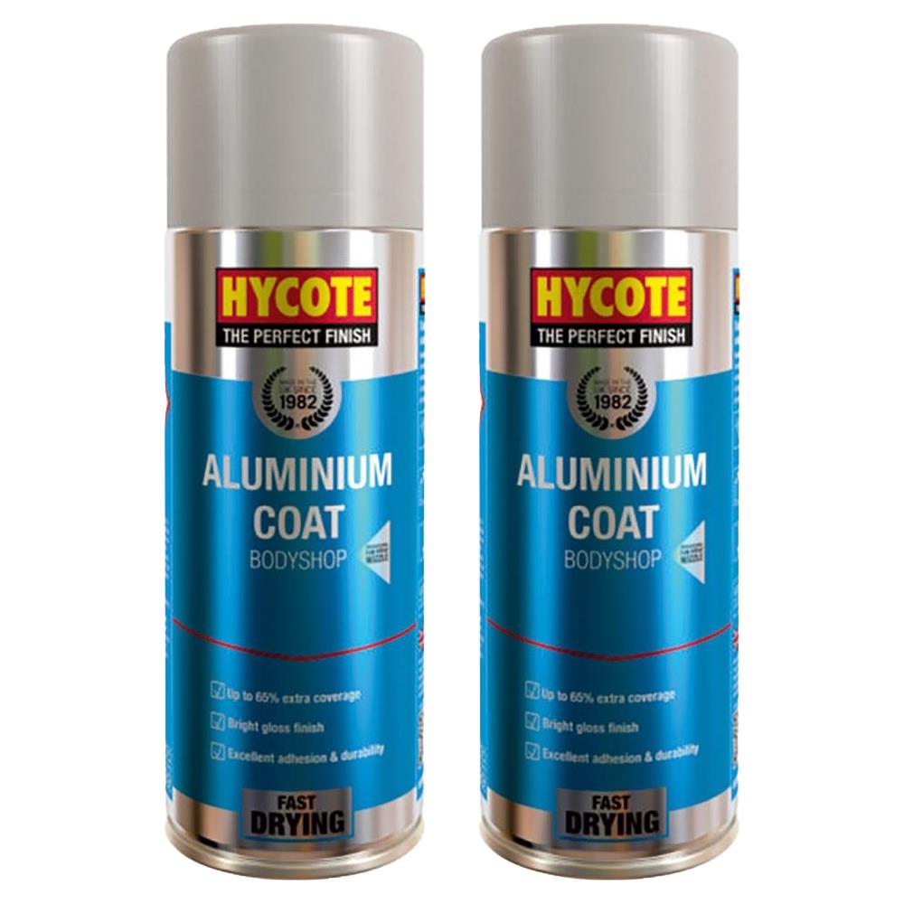 2X Hycote Bodyshop Alumnium Coat Spray Paint 400ml Spray Paint