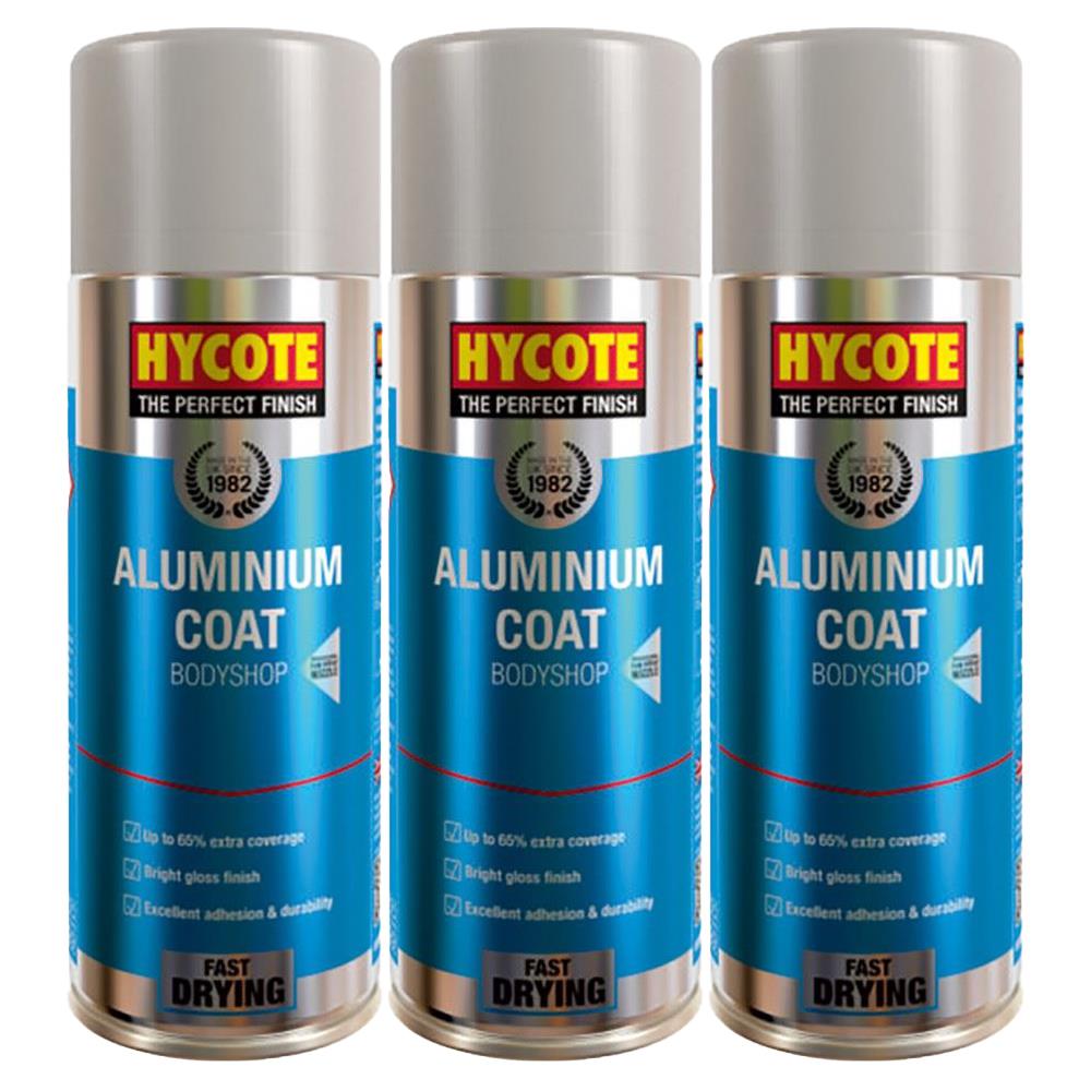 3X Hycote Bodyshop Alumnium Coat Spray Paint 400ml Spray Paint