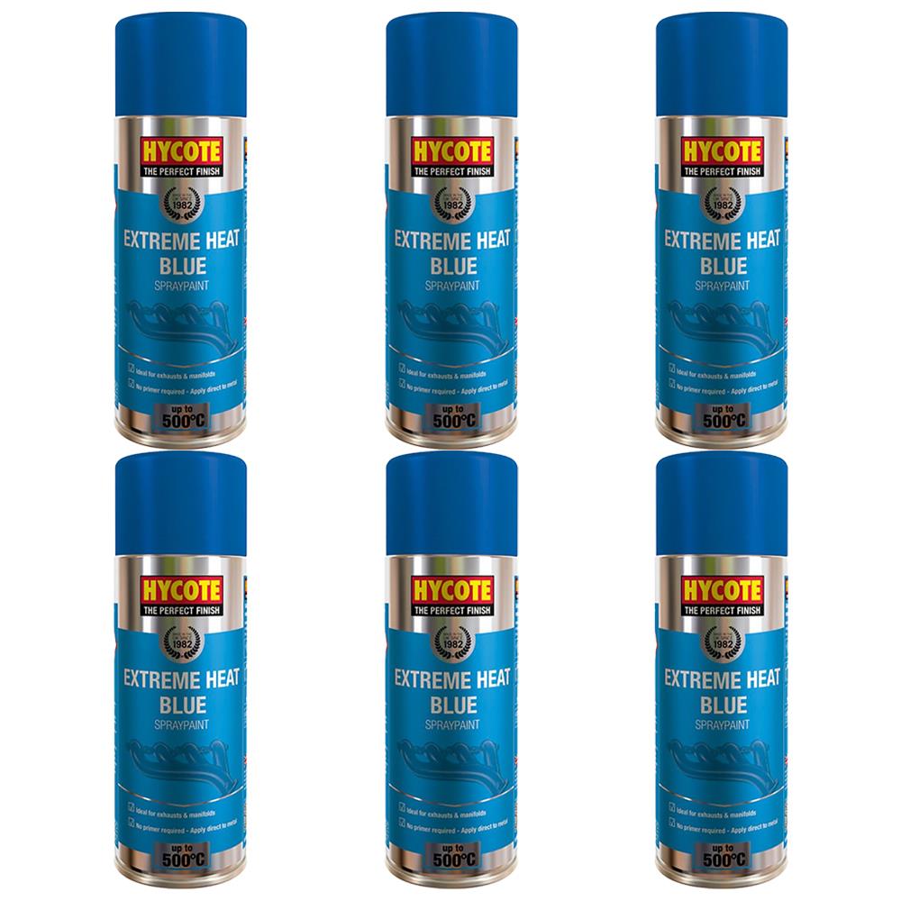 6X Hycote Extreme Heat Blue Spray Paint 400ml Spray Paint