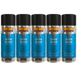 5X Hycote Gloss Black Spray Paint 400ml Spray Paint