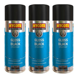 3X Hycote Gloss Black Spray Paint 400ml Spray Paint