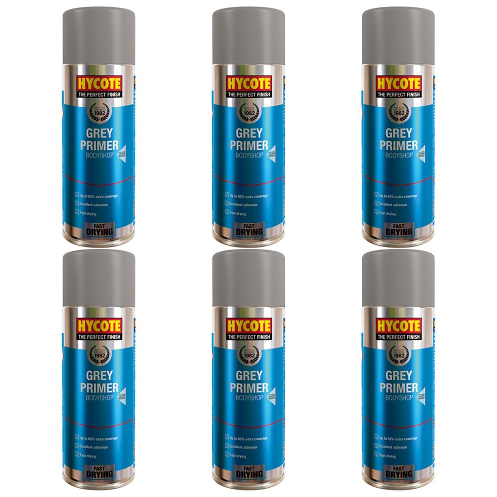 6X Hycote Bodyshop Grey Primer Spray 400ml Spray Paint