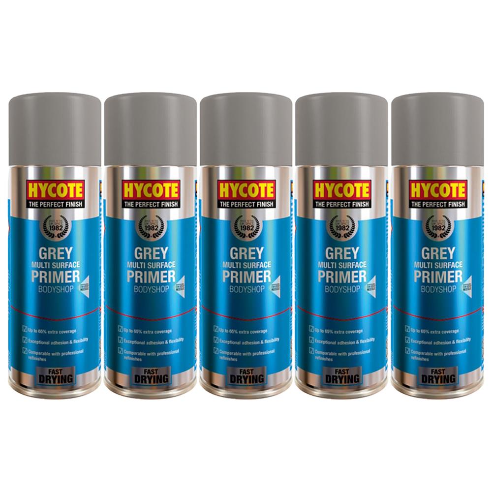 5X Hycote Bodyshop High Build Grey Spray Paint 400ml Spray Paint