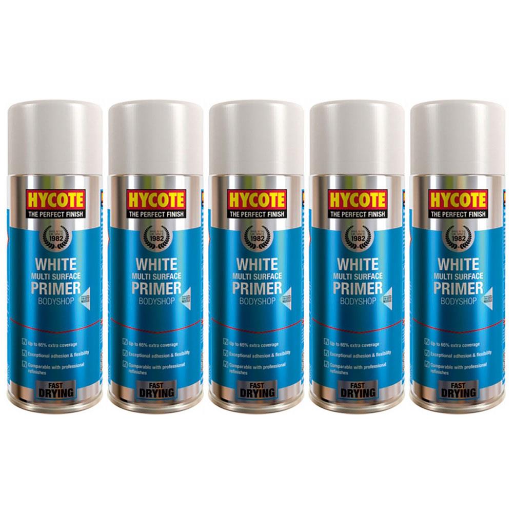5X Hycote Bodyshop High Build White Spray Paint 400ml Spray Paint