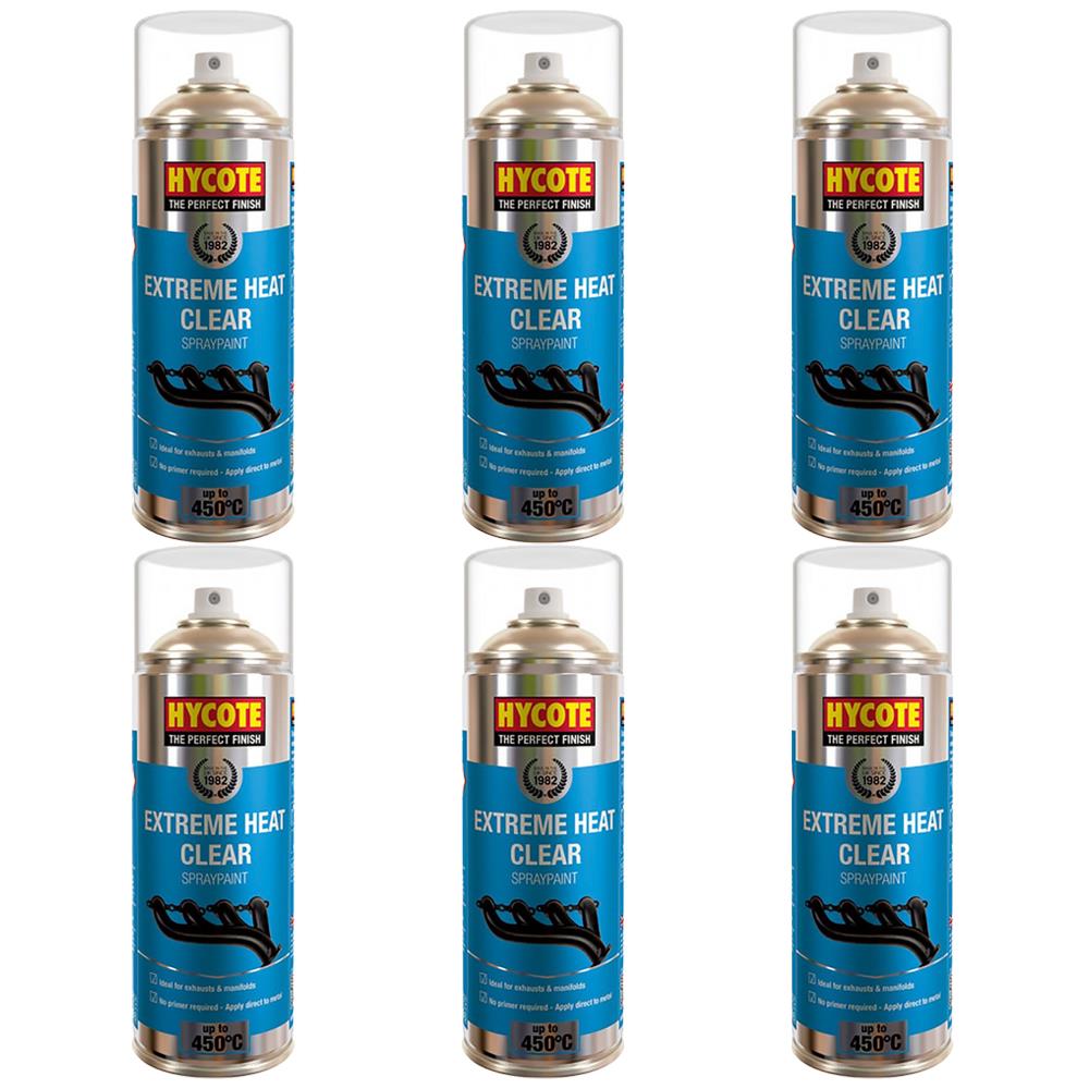 6X Hycote Extreme Heat Clear Spray Paint 400ml Spray Paint