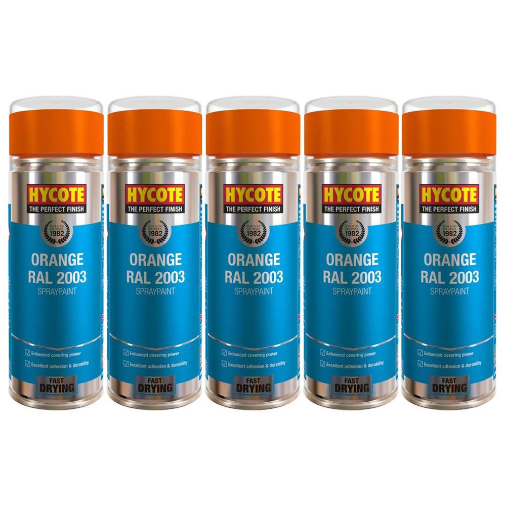 5X Hycote Orange Spray Paint 400ml Spray Paint