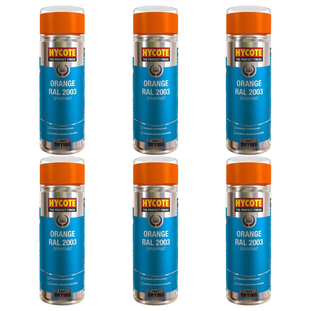 6X Hycote Orange Spray Paint 400ml Spray Paint