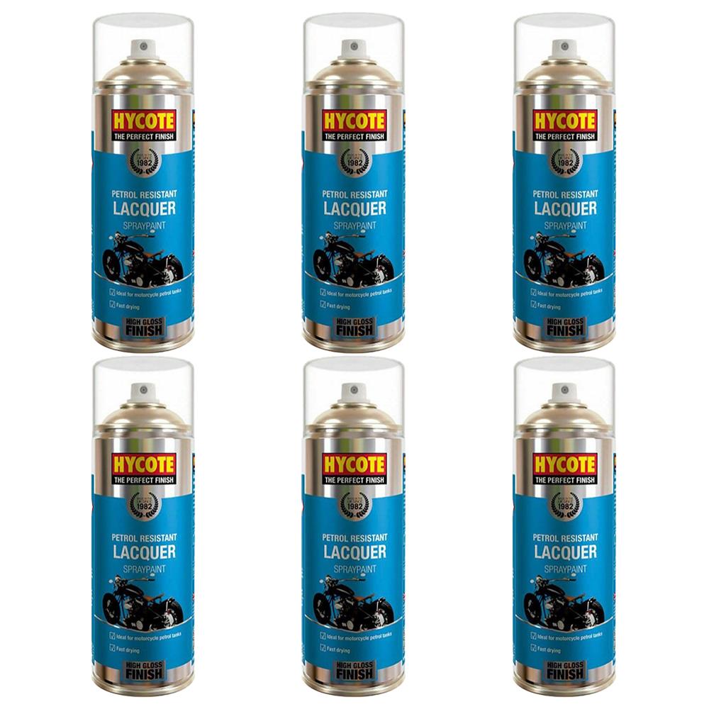6X Hycote Petrol Resistant Lacquer Spray Paint 400ml Spray Paint
