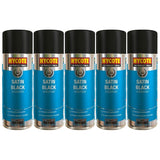 5X Hycote Satin Black Spray Paint 400ml Spray Paint