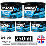 5X Isopon P40 Body Filler 250ml Body Filler