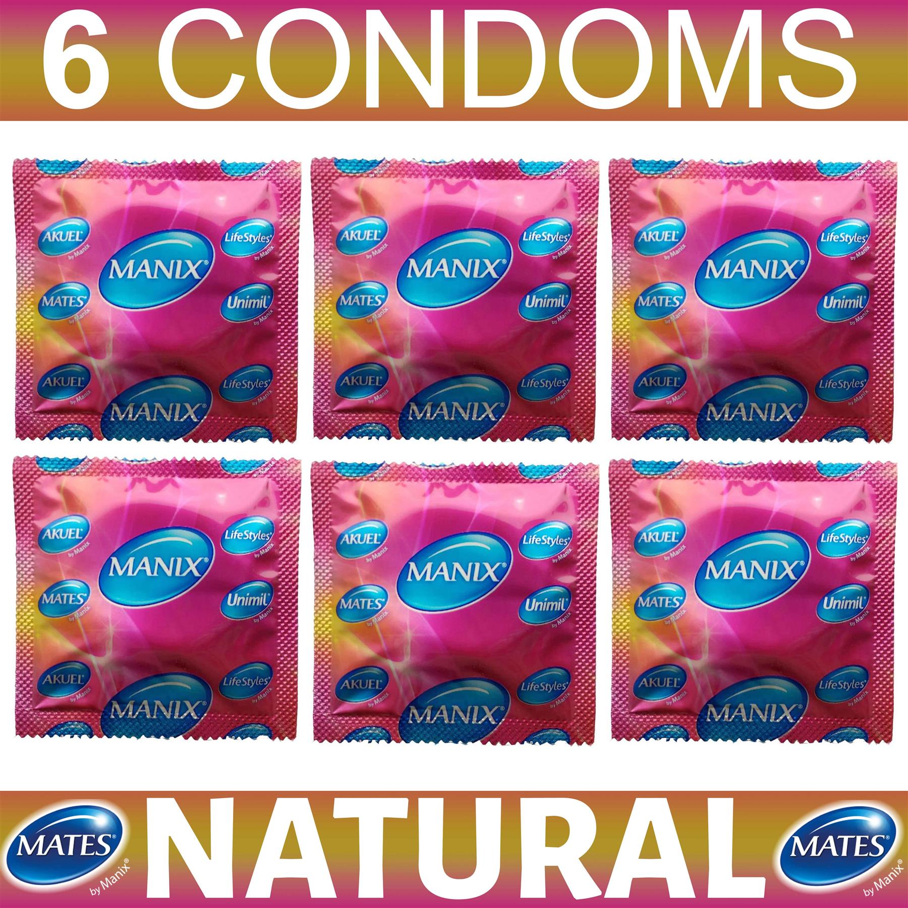 6X Mates Condoms Natural Extra Comfort Male Condom