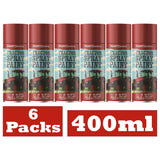 Pack of six 400ml Massey Ferguson red spray paint cans from Paint Factory, ideal for tractor restoration