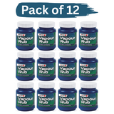 Pack of 12 Vapour Rub for congestion relief, ideal for soothing blocked noses and promoting easy breathing