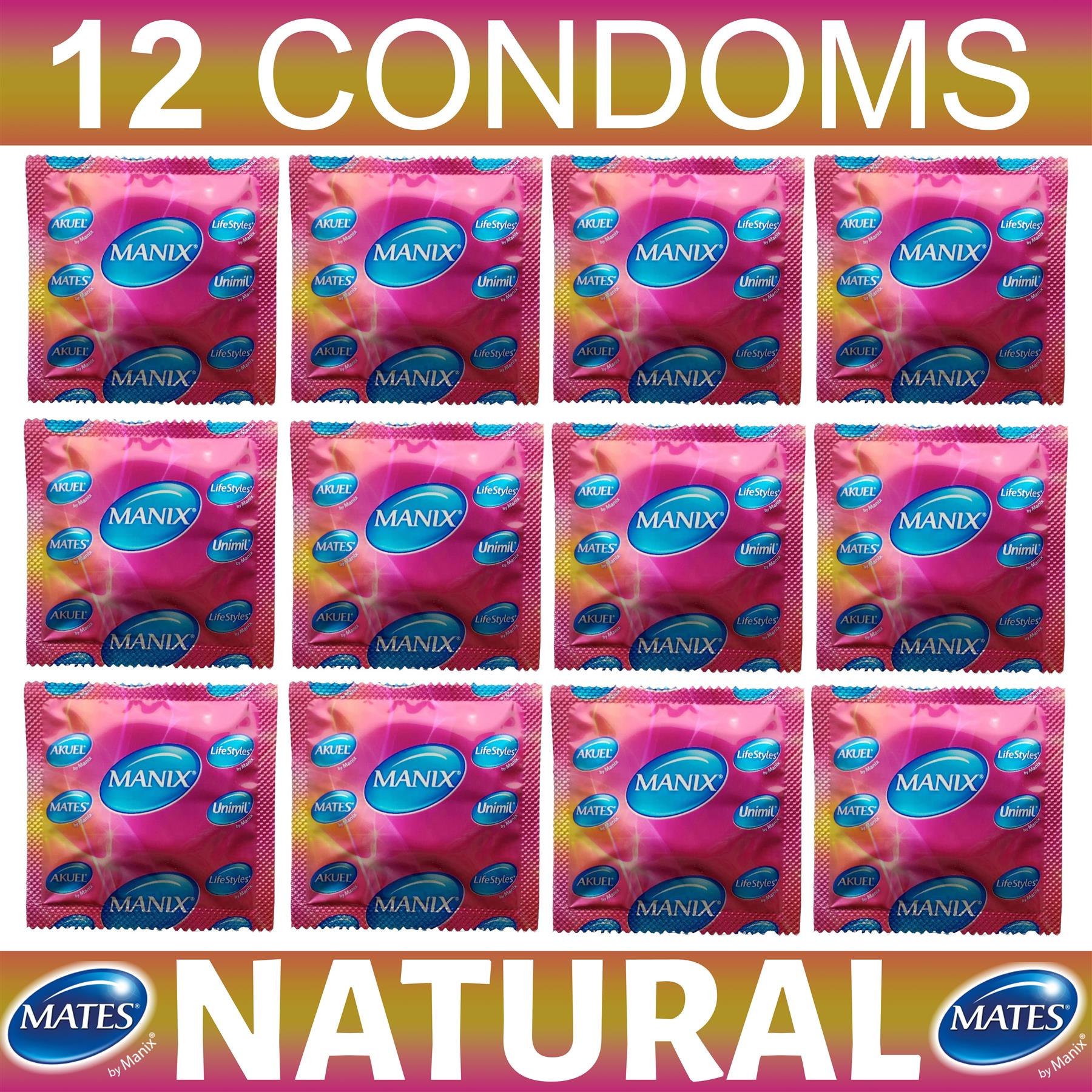 12X Mates Condoms Natural Extra Comfort Male Condom