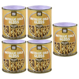 5X Metallic Gold Gloss Non-Drip Paint 300ml Tin Paint
