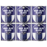 6X Navy Blue Gloss Non-Drip Paint 300ml Tin Paint