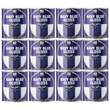 12X Navy Blue Gloss Non-Drip Paint 300ml Tin Paint