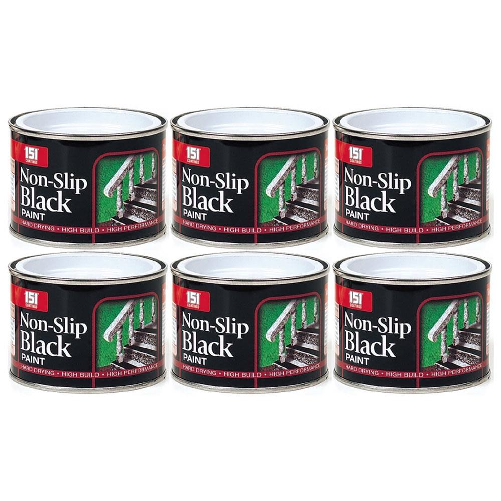 6X Nonslip Black Matt Paint Tin 180ml Tin Paint