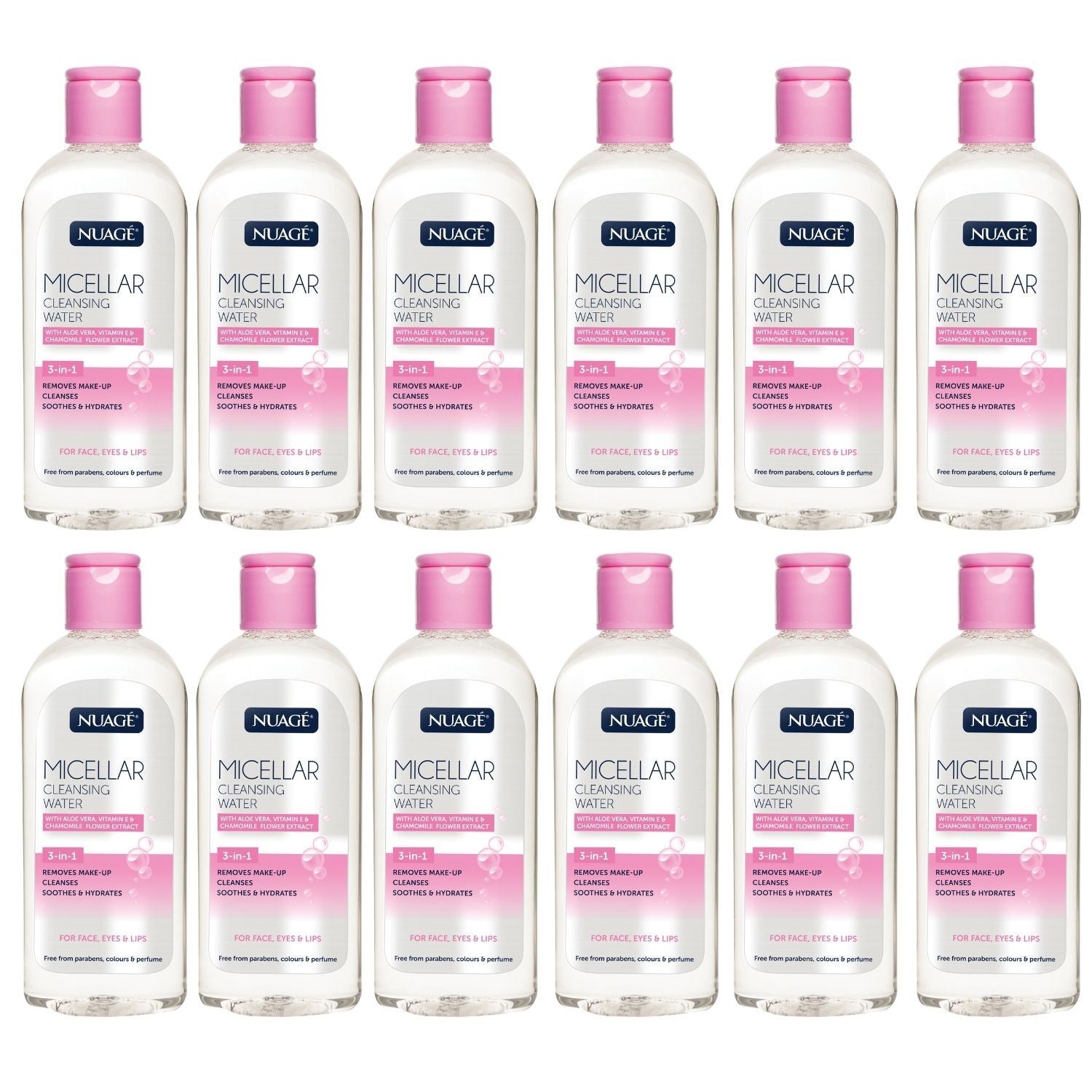 Nuage Micellar Water Cleansing Water in 15 bottles for effective makeup removal and skin hydration