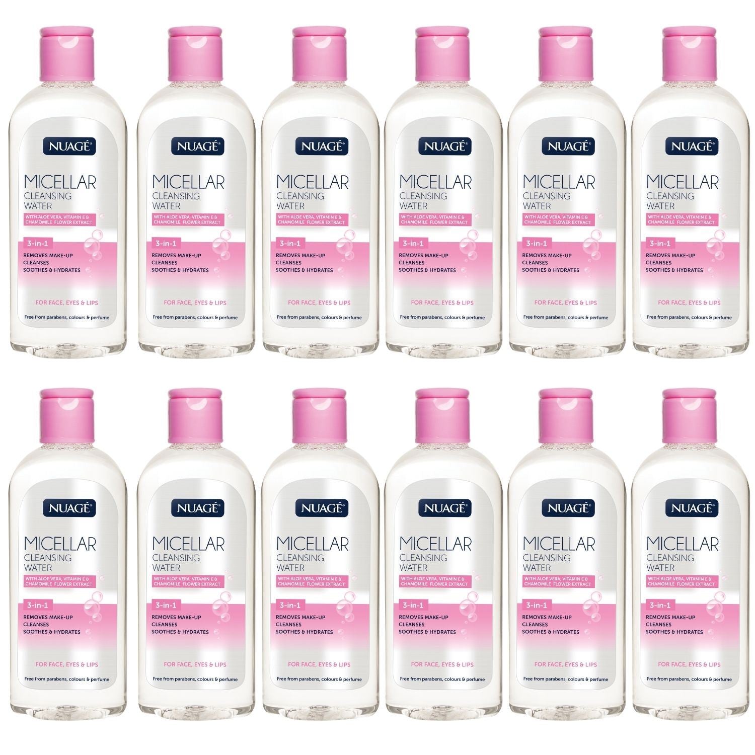Nuage Micellar Water for gentle cleansing, suitable for all skin types in convenient bottles