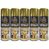 5X Paint Factory Gold Metallic Spray Paint 400ml Spray Paint