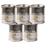 5X Paint Factory Metallic Silver Paint Tin 300ml Tin Paint