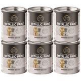 6X Paint Factory Metallic Silver Paint Tin 300ml Tin Paint