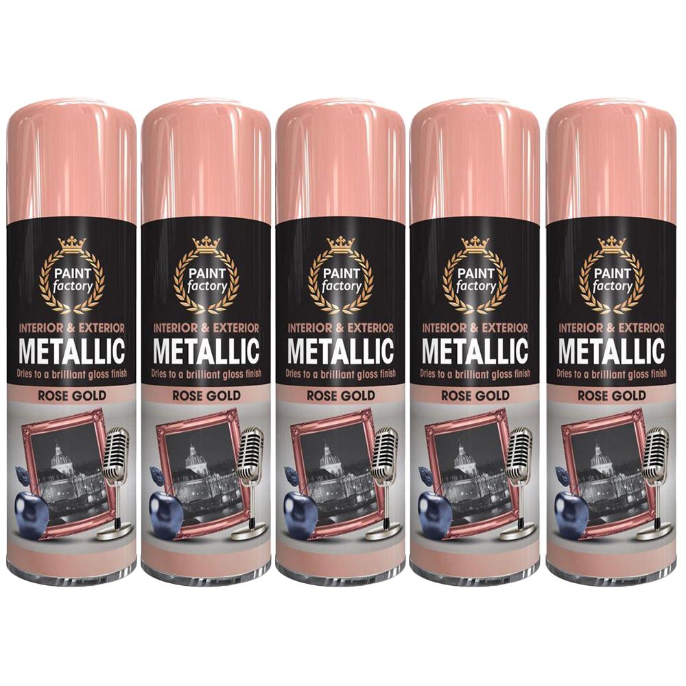 5X Paint Factory Rose Gold Metallic Spray Paint 400ml Spray Paint