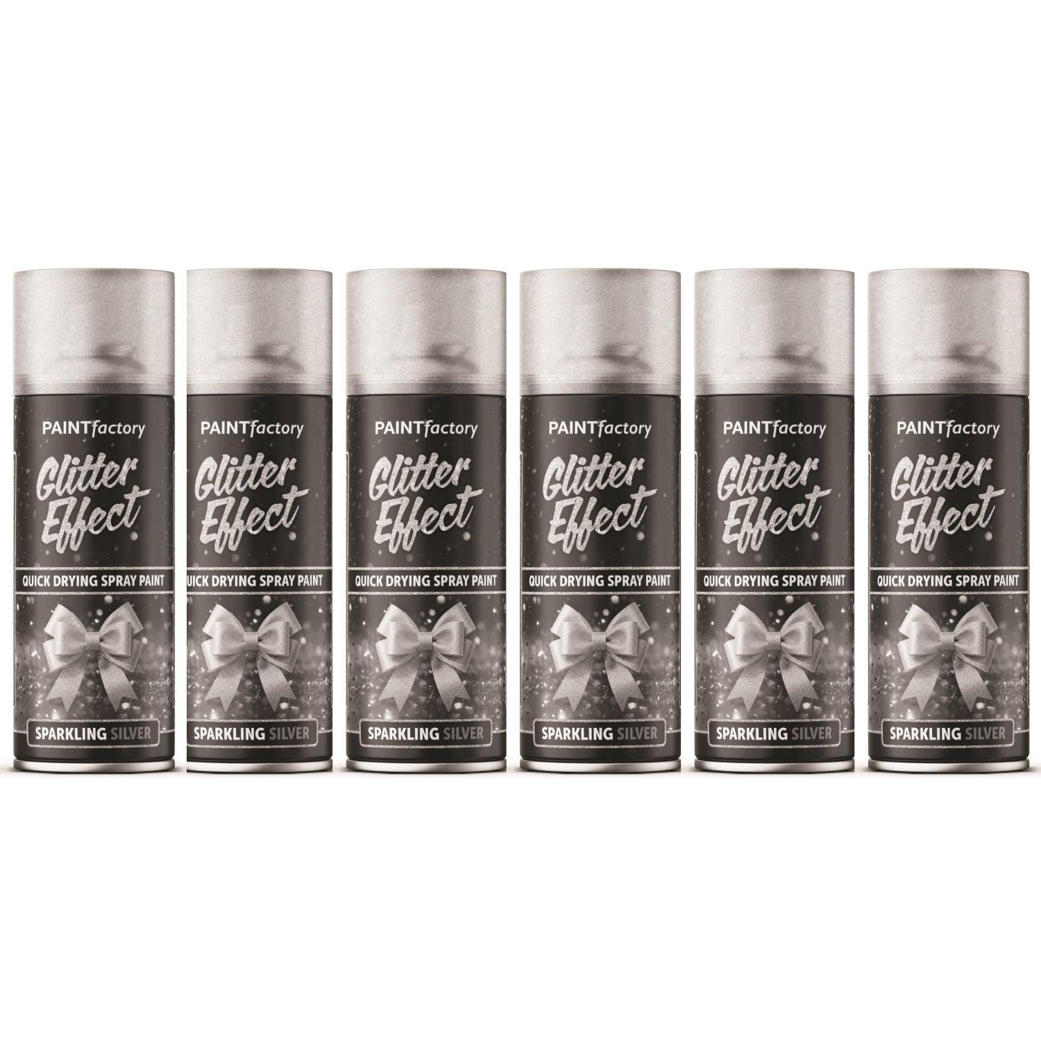 Paint Factory Glitter Effect Spray Paint in Sparkling Silver, perfect to paint with spray gun