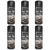 6X Black Flexible Fabric & Vinyl Spray Paint 200ml Spray Paint