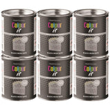 6X Paint Factory Black Iron Gate Gloss Tin Paint 300ml Tin Paint